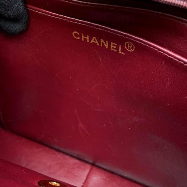 シャネル チェーンショルダーバッグ デカマトラッセ ココマーク ラムスキン CHANEL バッグ 黒