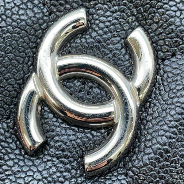 シャネル チェーンショルダーバッグ フレンチリビエラ マトラッセ ココマーク キャビアスキン CHANEL バッグ 黒