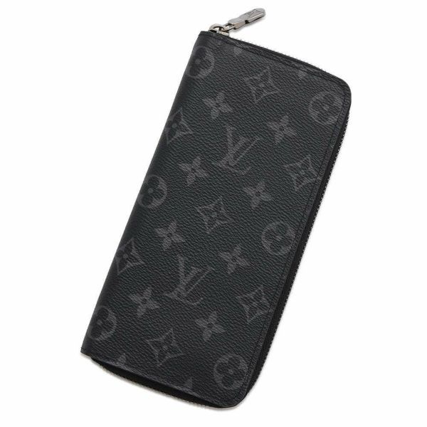 ルイヴィトン 長財布 モノグラム・エクリプス ジッピーウォレット・ヴェルティカル M62295 LOUIS VUITTON 財布 メンズ 黒