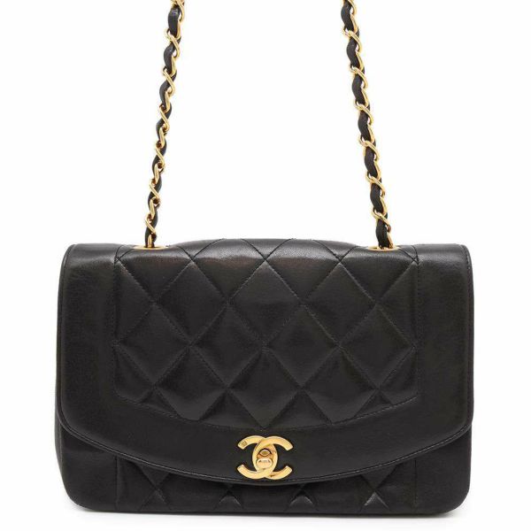 シャネル チェーンショルダーバッグ マトラッセ22 ココマーク ダイアナ ラムスキン A01164 CHANEL 斜め掛け 黒