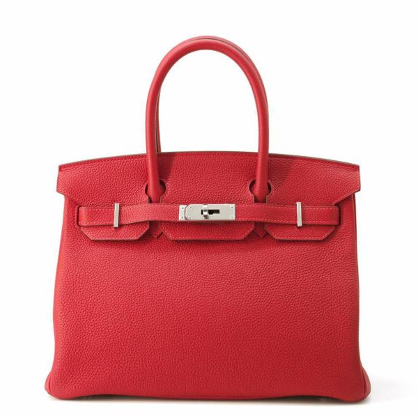 エルメス バーキン30 ルージュカザック/シルバー金具 トゴ Y刻印 HERMES Birkin ハンドバッグ