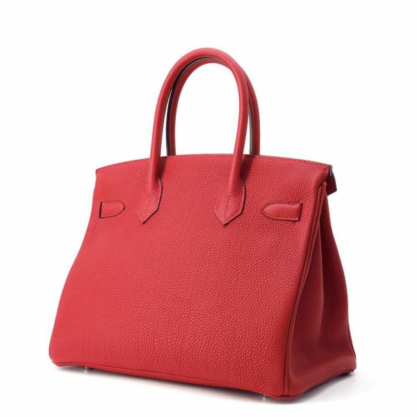 エルメス バーキン30 ルージュカザック/シルバー金具 トゴ Y刻印 HERMES Birkin ハンドバッグ