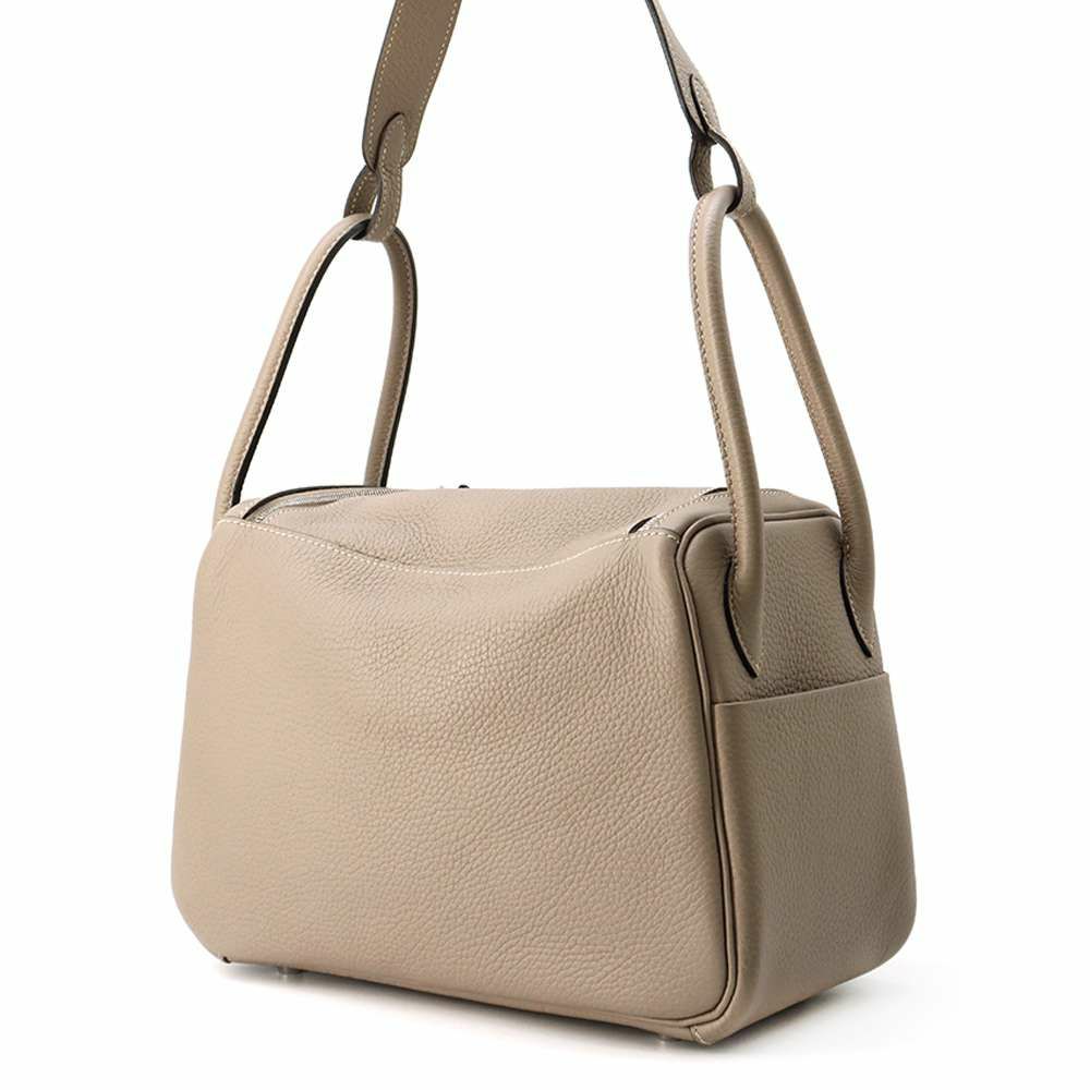 エルメス ハンドバッグ リンディ26 トゥルティエールグレー/シルバー金具 トリヨンクレマンス T刻印 2wayショルダー