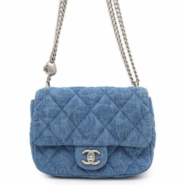 シャネル チェーンショルダーバッグ ココマーク カメリア デニム CHANEL バッグ