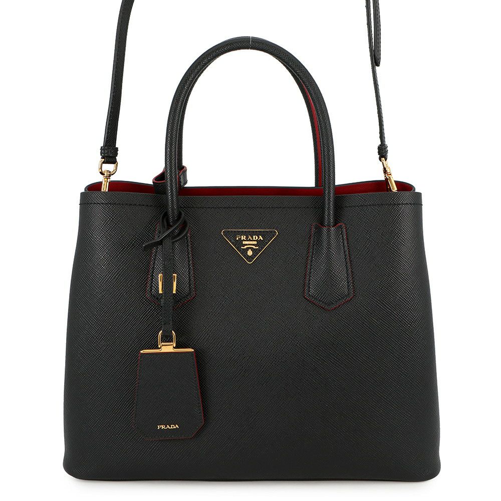 プラダ トートバッグ サフィアーノ レザー 1BG775 PRADA 2wayショルダーバッグ 黒