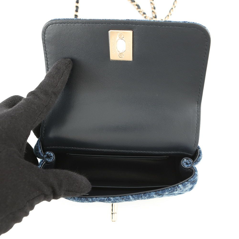 シャネル ハンドバッグ マトラッセ ココハンドル ミニミニ ウォッシュドデニム/カーフスキン AP4244 2wayチェーンショルダー