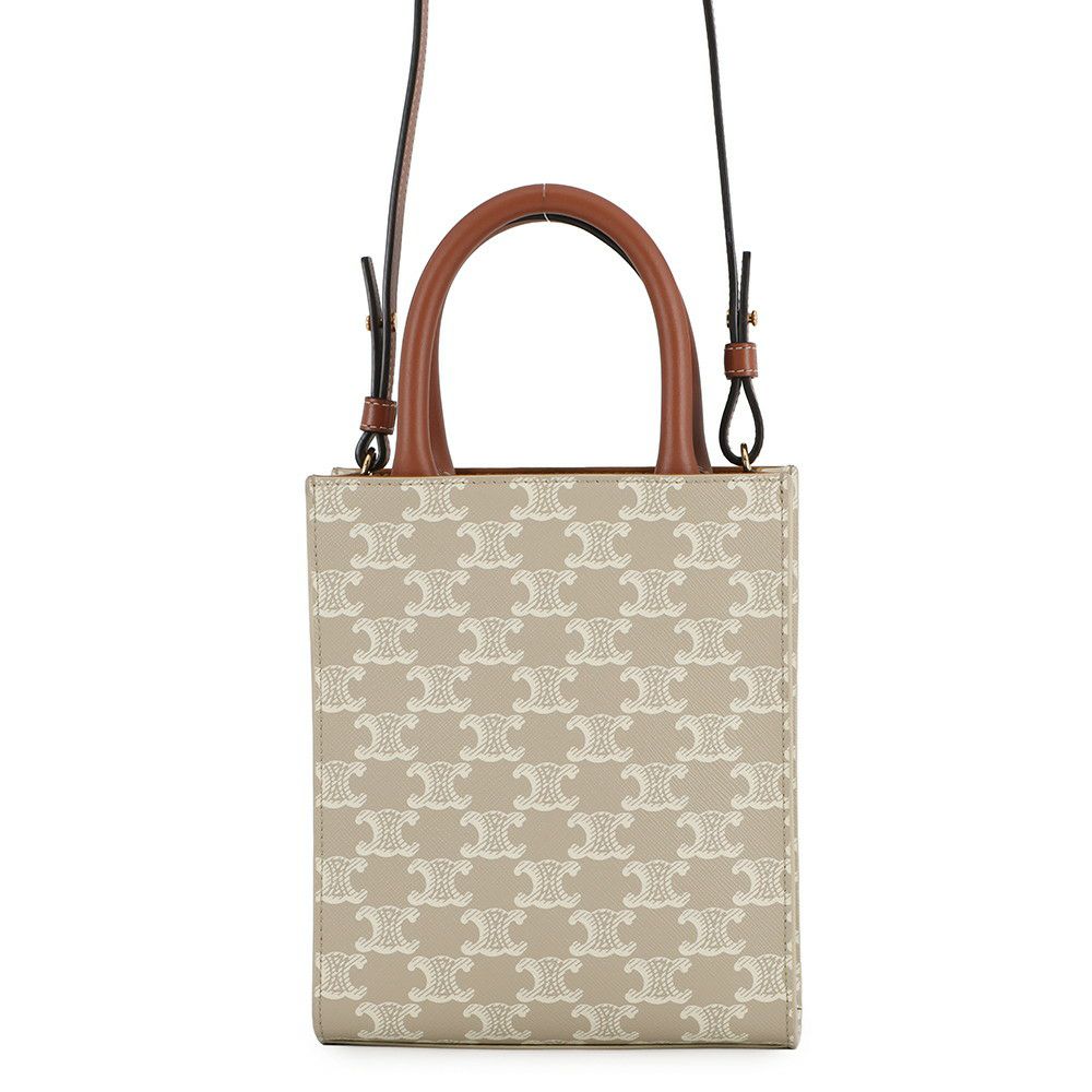 セリーヌ ハンドバッグ トリオンフ ミニ バーティカル カバ 194372 PVC/レザー CELINE 2wayショルダーバッグ