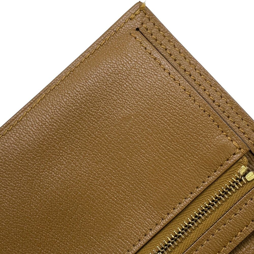 エルメス 二つ折り財布 ベアンコンパクト クラフト/ゴールド金具 アリゲーターマット B刻印 HERMES 財布