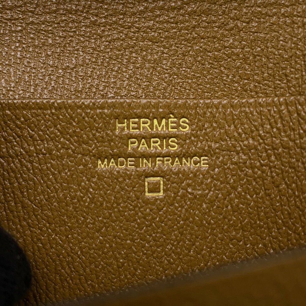 エルメス 二つ折り財布 ベアンコンパクト クラフト/ゴールド金具 アリゲーターマット B刻印 HERMES 財布