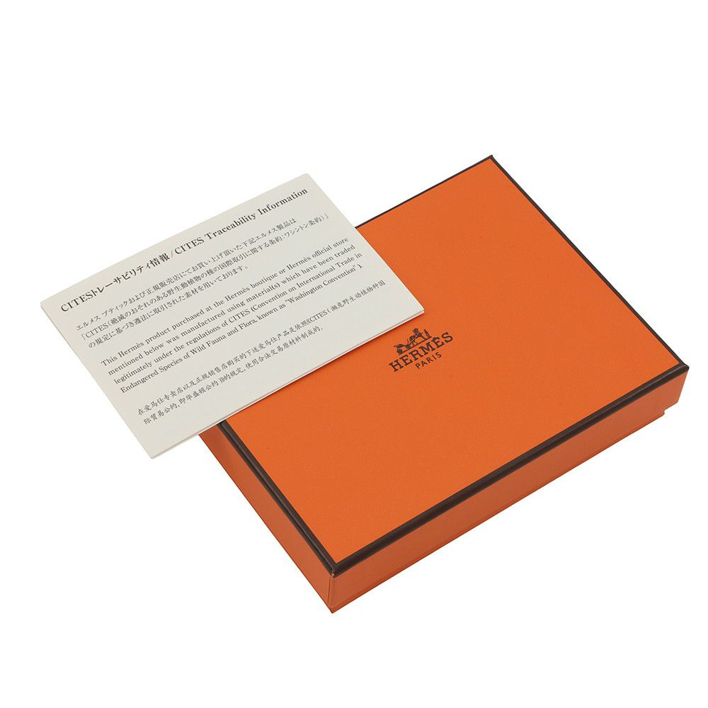 エルメス 二つ折り財布 ベアンコンパクト クラフト/ゴールド金具 アリゲーターマット B刻印 HERMES 財布