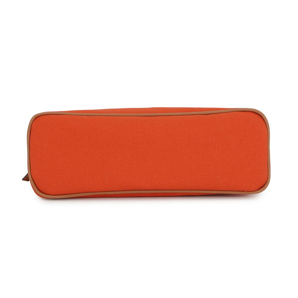 エルメス ポーチ ボリードポーチMM オレンジ/シルバー金具 キャンバス HERMES 化粧ポーチ 小物入れ
