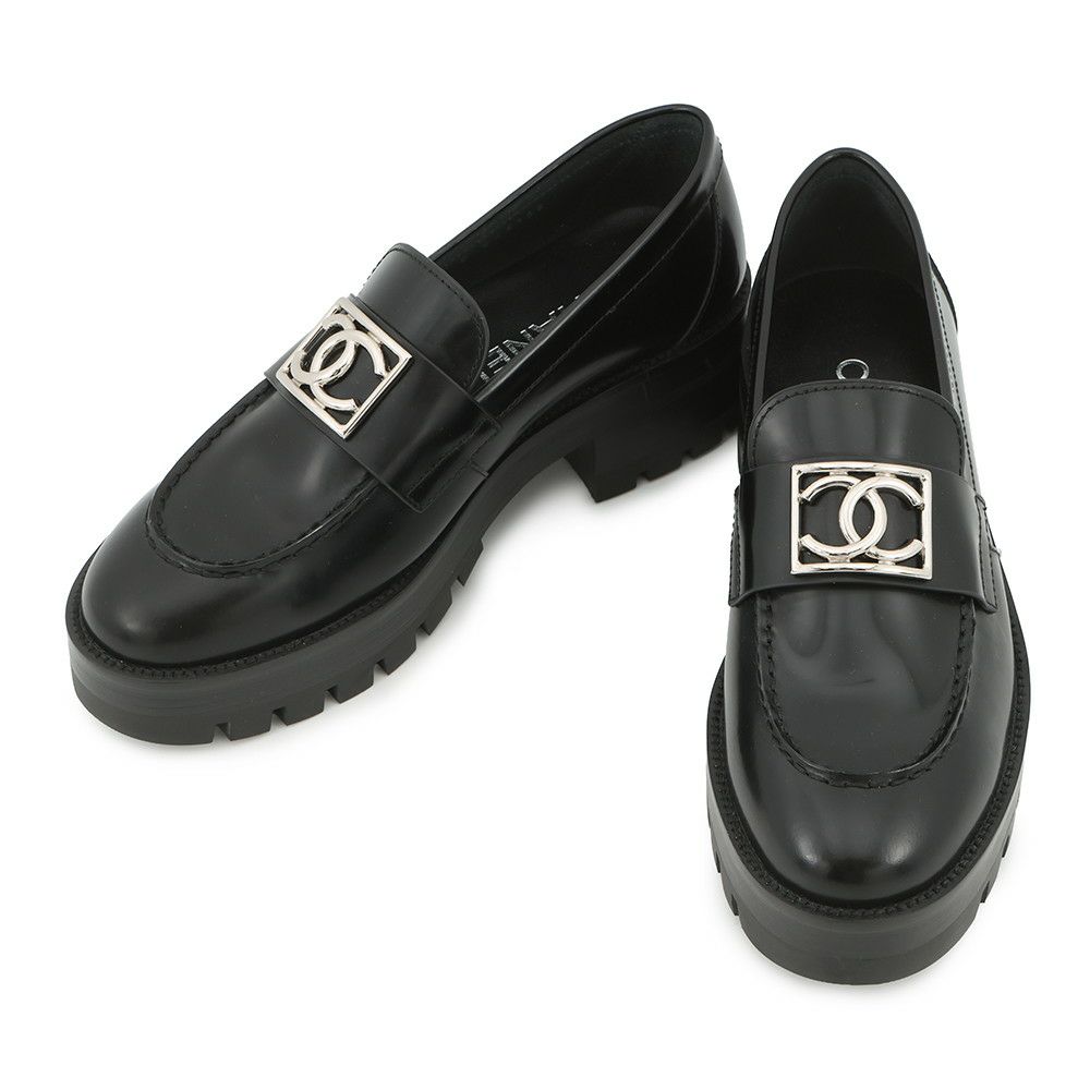 シャネル ローファー ココマーク レザー レディースサイズ38 G45156 CHANEL 靴 黒