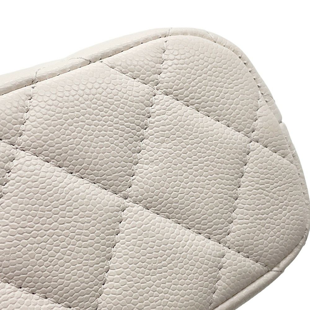 シャネル ハンドバッグ ココマーク マトラッセ キャビアスキン AP4747 CHANEL 2ｗayチェーンショルダーバッグ 白