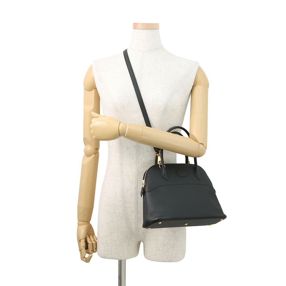 エルメス ハンドバッグ ボリード27 ブラック/ゴールド金具 エプソン U刻印 ２wayショルダー 黒