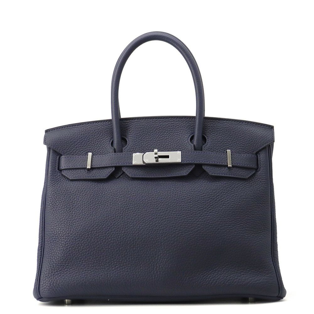 エルメス バーキン30 ヴェルソ ブルーニュイ/ローズパープル/シルバー金具 トリヨンクレマンス C刻印 HERMES Birkin ハンドバッグ