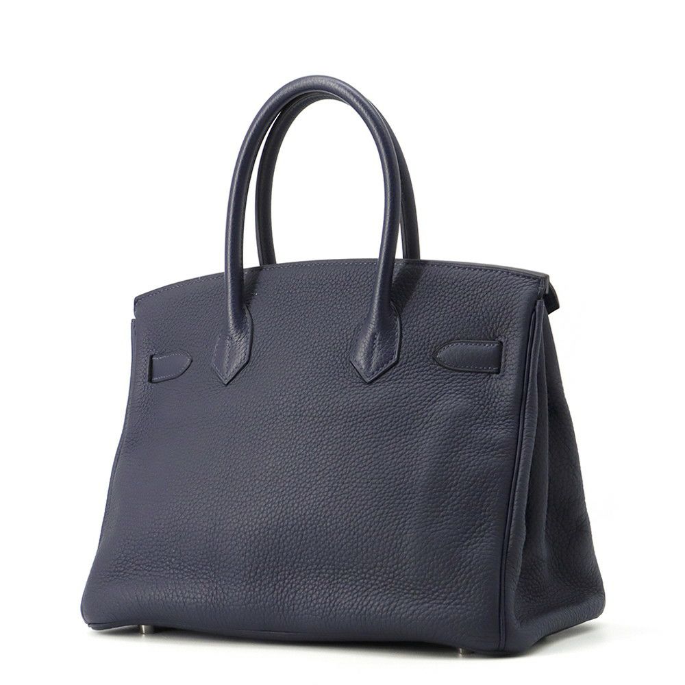 エルメス バーキン30 ヴェルソ ブルーニュイ/ローズパープル/シルバー金具 トリヨンクレマンス C刻印 HERMES Birkin ハンドバッグ