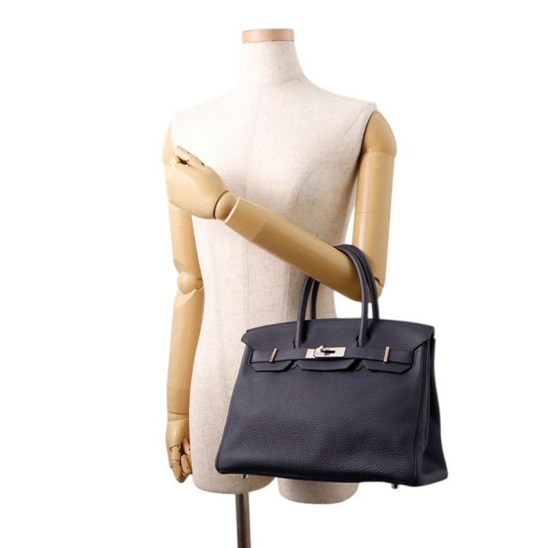 エルメス バーキン30 ヴェルソ ブルーニュイ/ローズパープル/シルバー金具 トリヨンクレマンス C刻印 HERMES Birkin ハンドバッグ