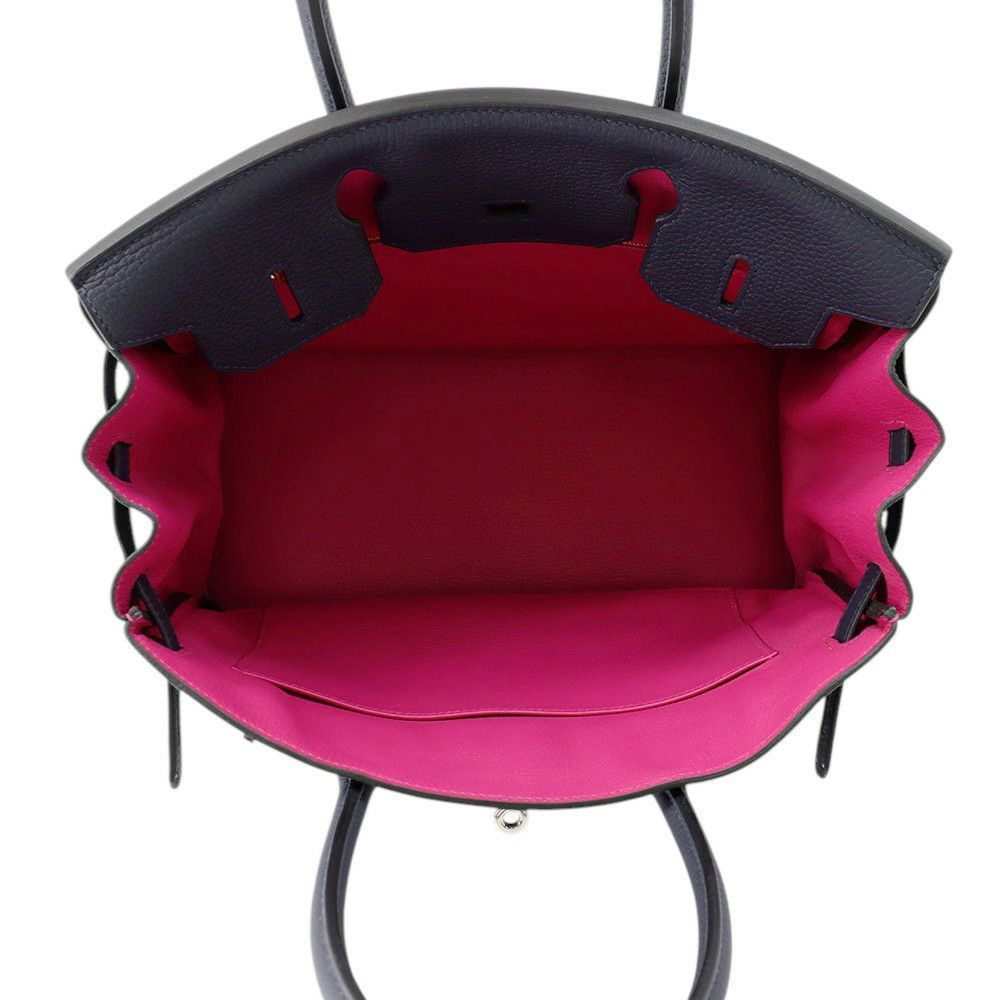 エルメス バーキン30 ヴェルソ ブルーニュイ/ローズパープル/シルバー金具 トリヨンクレマンス C刻印 HERMES Birkin ハンドバッグ