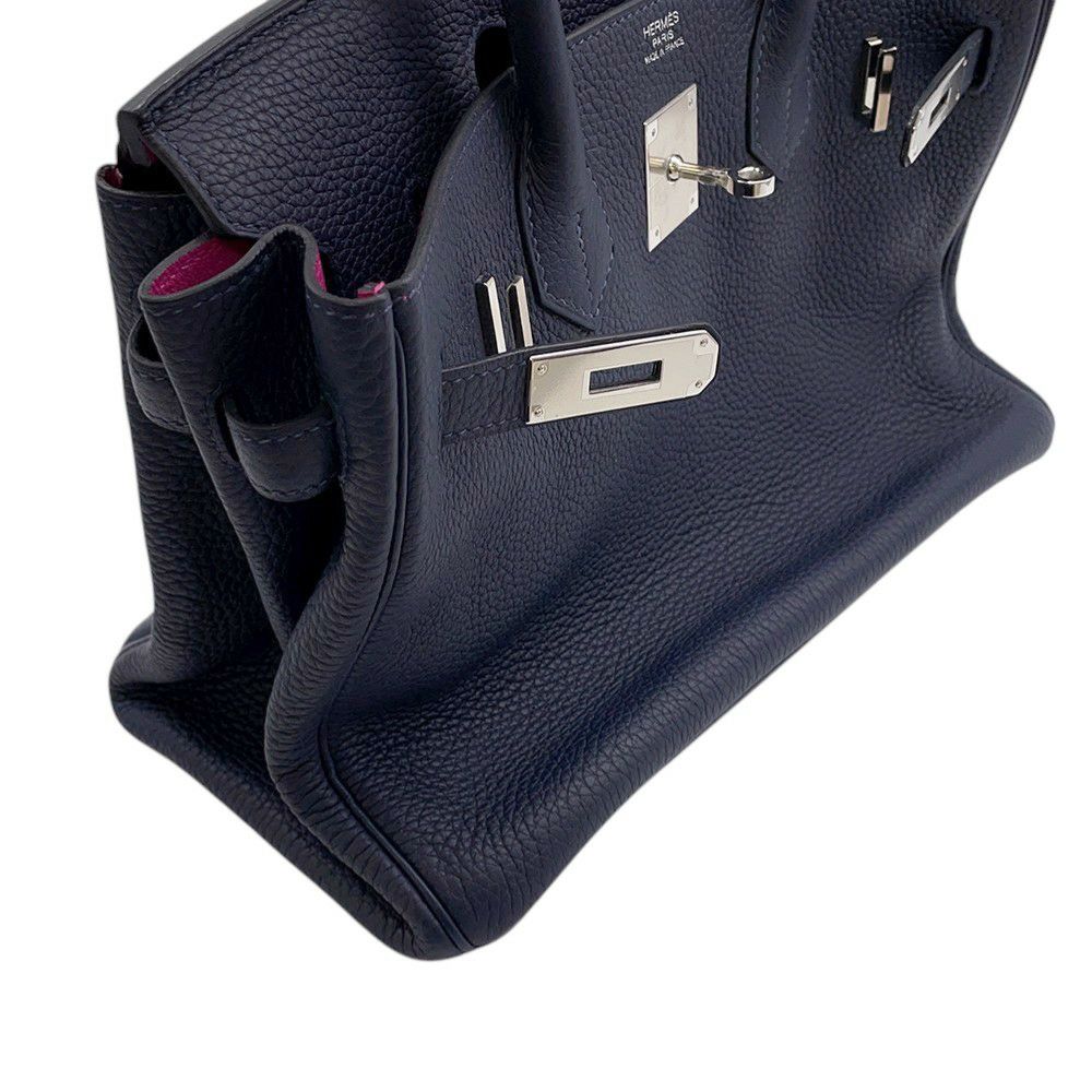エルメス バーキン30 ヴェルソ ブルーニュイ/ローズパープル/シルバー金具 トリヨンクレマンス C刻印 HERMES Birkin ハンドバッグ