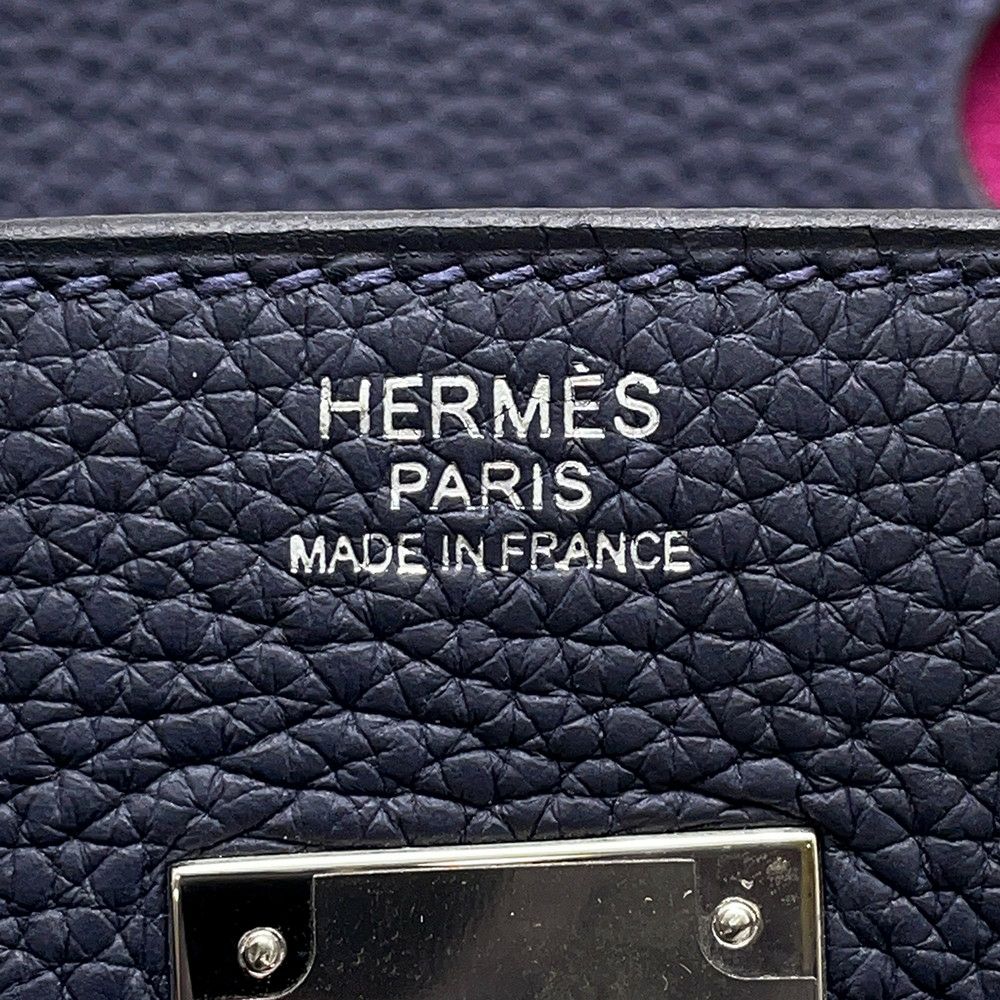 エルメス バーキン30 ヴェルソ ブルーニュイ/ローズパープル/シルバー金具 トリヨンクレマンス C刻印 HERMES Birkin ハンドバッグ
