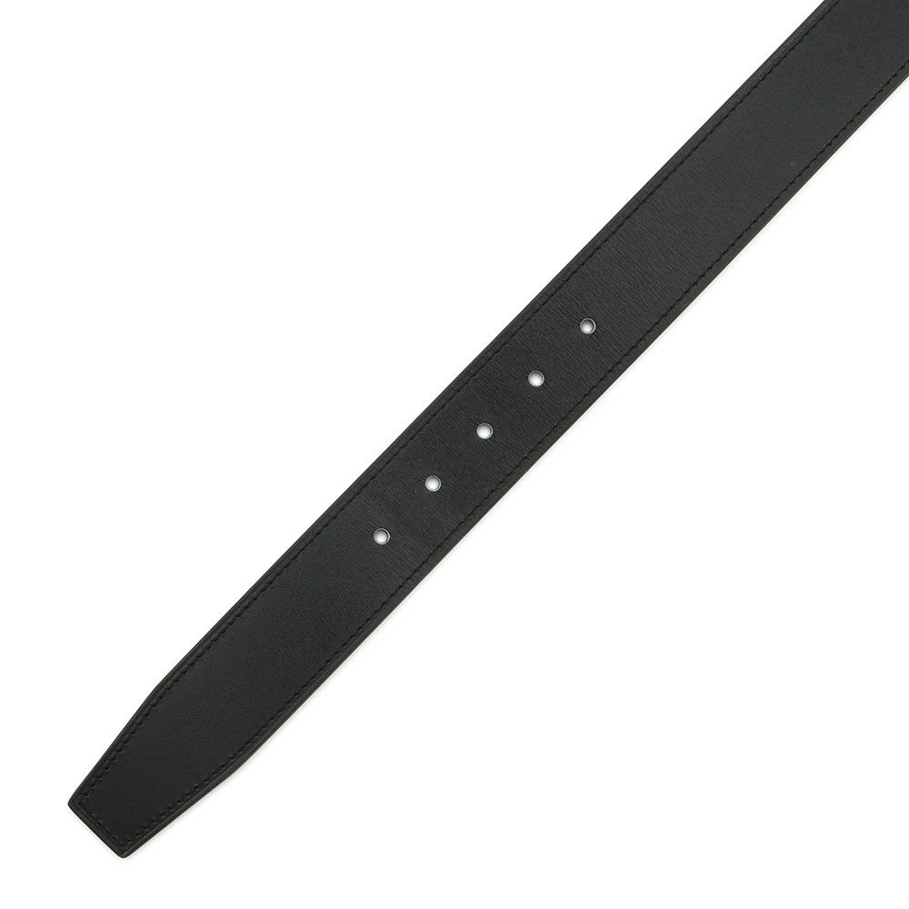 エルメス ベルト ケープコッド ブラック/エベンヌ/シルバー金具 ボックスカーフ/トゴ W刻印 サイズ90 メンズ 黒