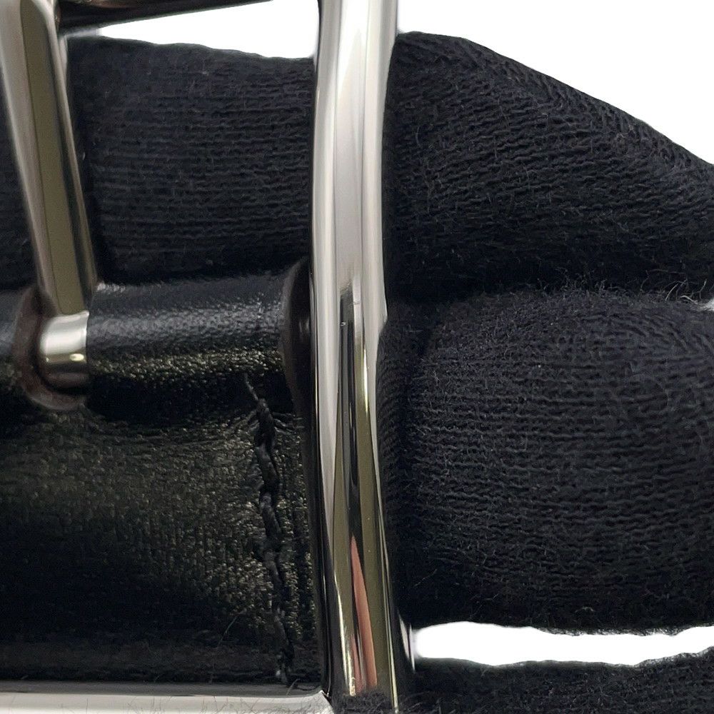 エルメス ベルト ケープコッド ブラック/エベンヌ/シルバー金具 ボックスカーフ/トゴ W刻印 サイズ90 メンズ 黒