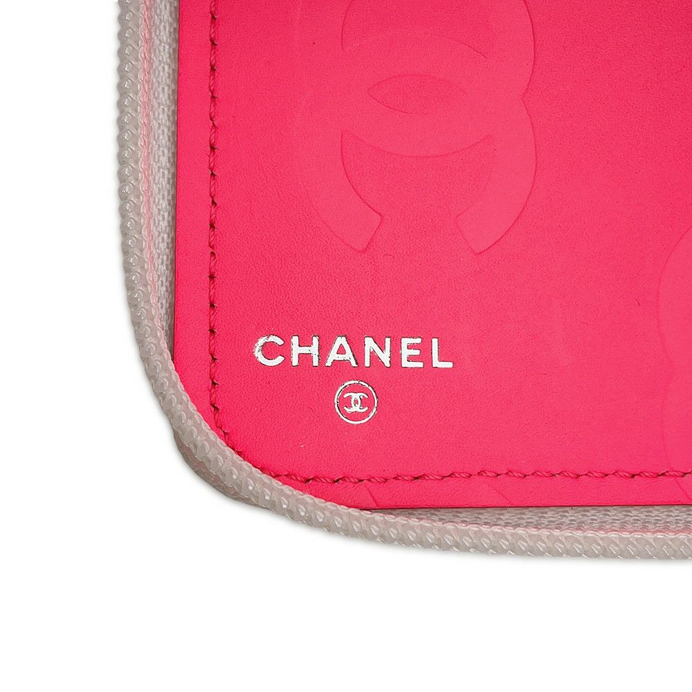 シャネル 長財布 マトラッセ ココマーク カンボンライン ラウンドファスナー カーフスキン A26710 CHANEL 白 黒