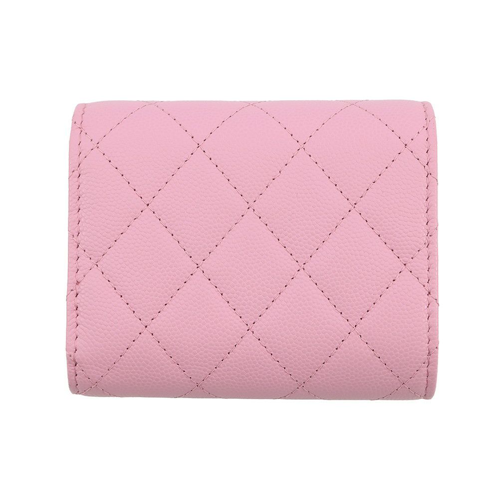 シャネル 三つ折り財布 マトラッセ ココマーク ビジュー キャビアスキン AP4902 CHANEL 財布 コンパクトウォレット