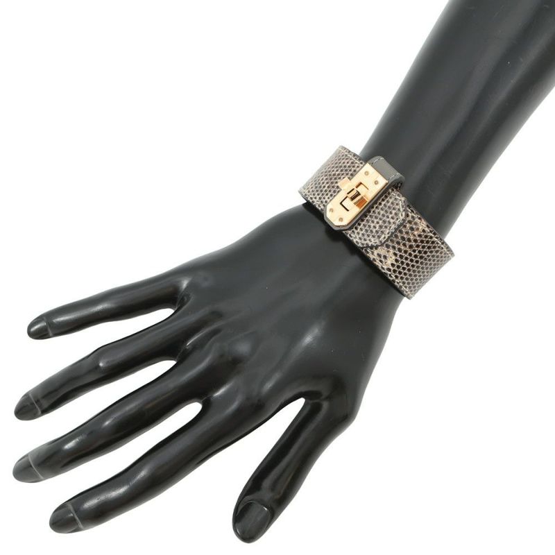 エルメス ブレスレット ケリーツイスト PM オンブレ/ゴールド金具 リザードナチュラ B刻印 サイズT2 バングル