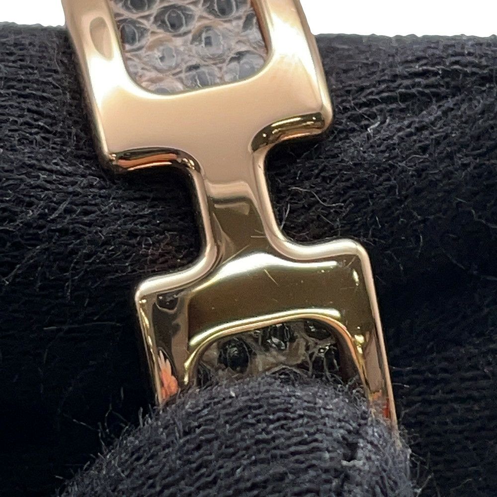 エルメス ピアス オランプ オンブル/ピンクゴールド金具 リザードナチュラ/メタル HERMES アクセサリー
