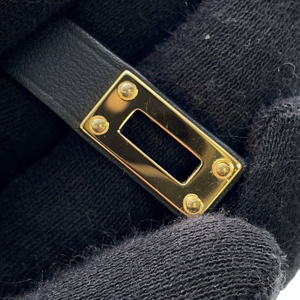 エルメス ブレスレット ミニケリー ドゥブルトゥール ブラック/ゴールド金具 スイフト B刻印 サイズT2 黒