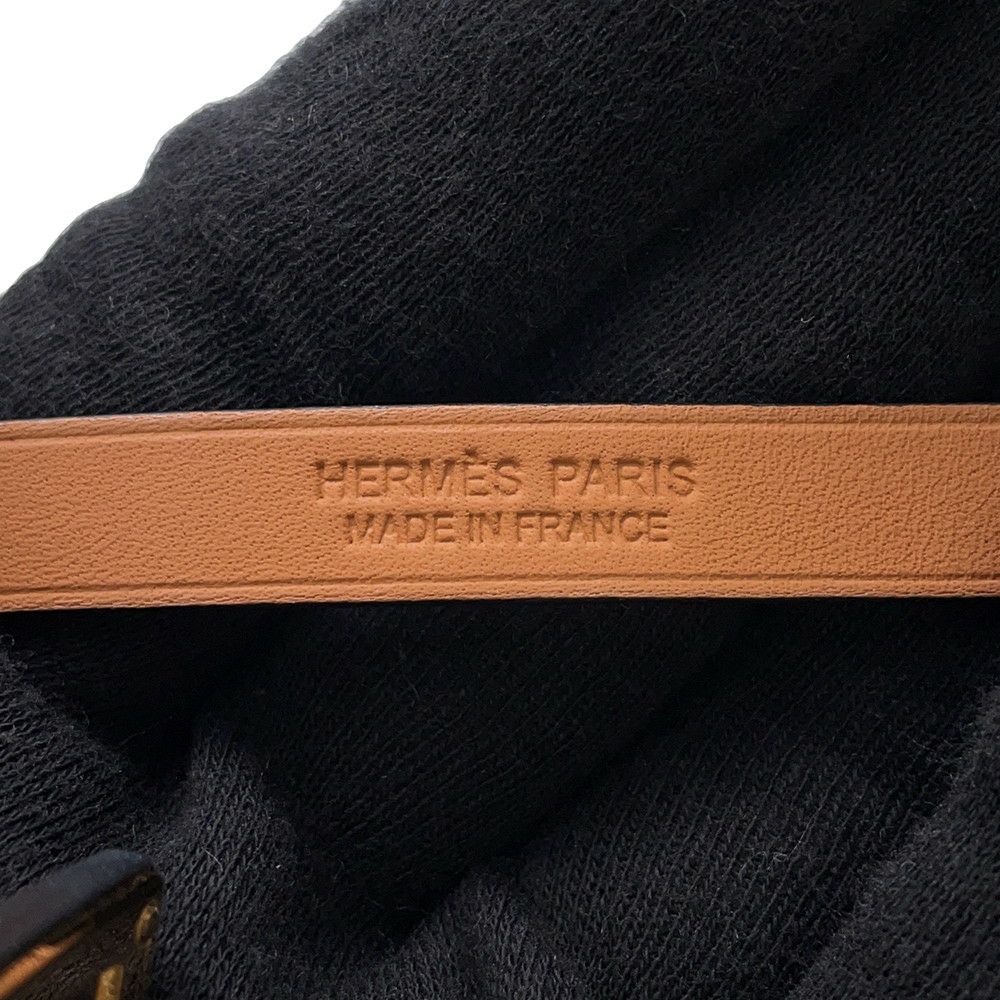 エルメス ブレスレット ミニケリー ドゥブルトゥール ブラック/ゴールド金具 スイフト B刻印 サイズT2 黒