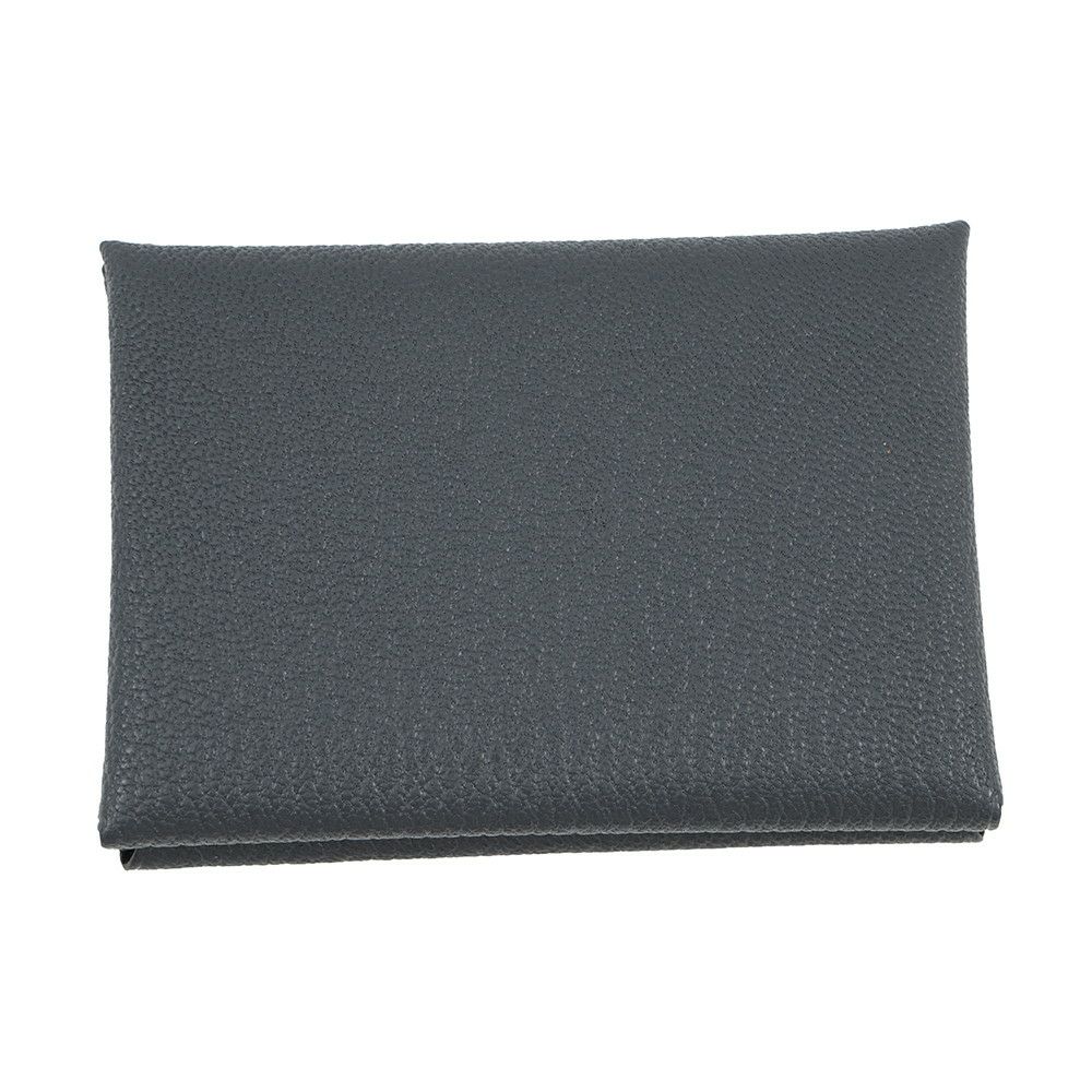 エルメス コインケース カルヴィ デュオ ヴェルソ グリミスティ/ブラック/シルバー金具 シェブルミゾル W刻印 シェーブル