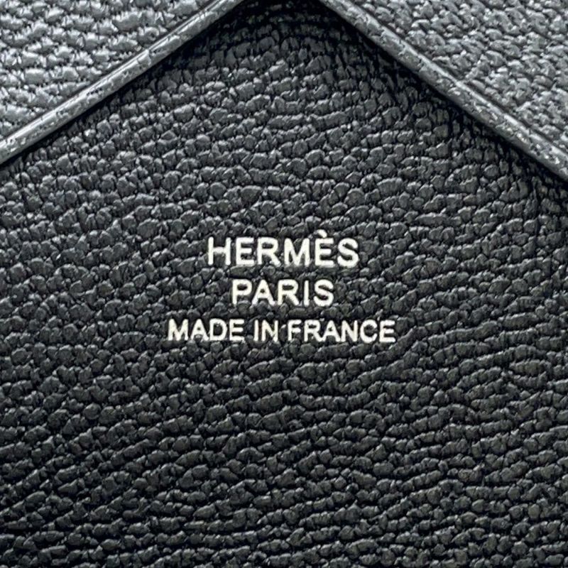 エルメス コインケース カルヴィ デュオ ヴェルソ グリミスティ/ブラック/シルバー金具 シェブルミゾル W刻印 シェーブル