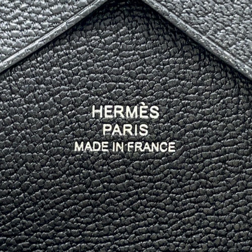 エルメス コインケース カルヴィ デュオ ヴェルソ グリミスティ/ブラック/シルバー金具 シェブルミゾル W刻印 シェーブル