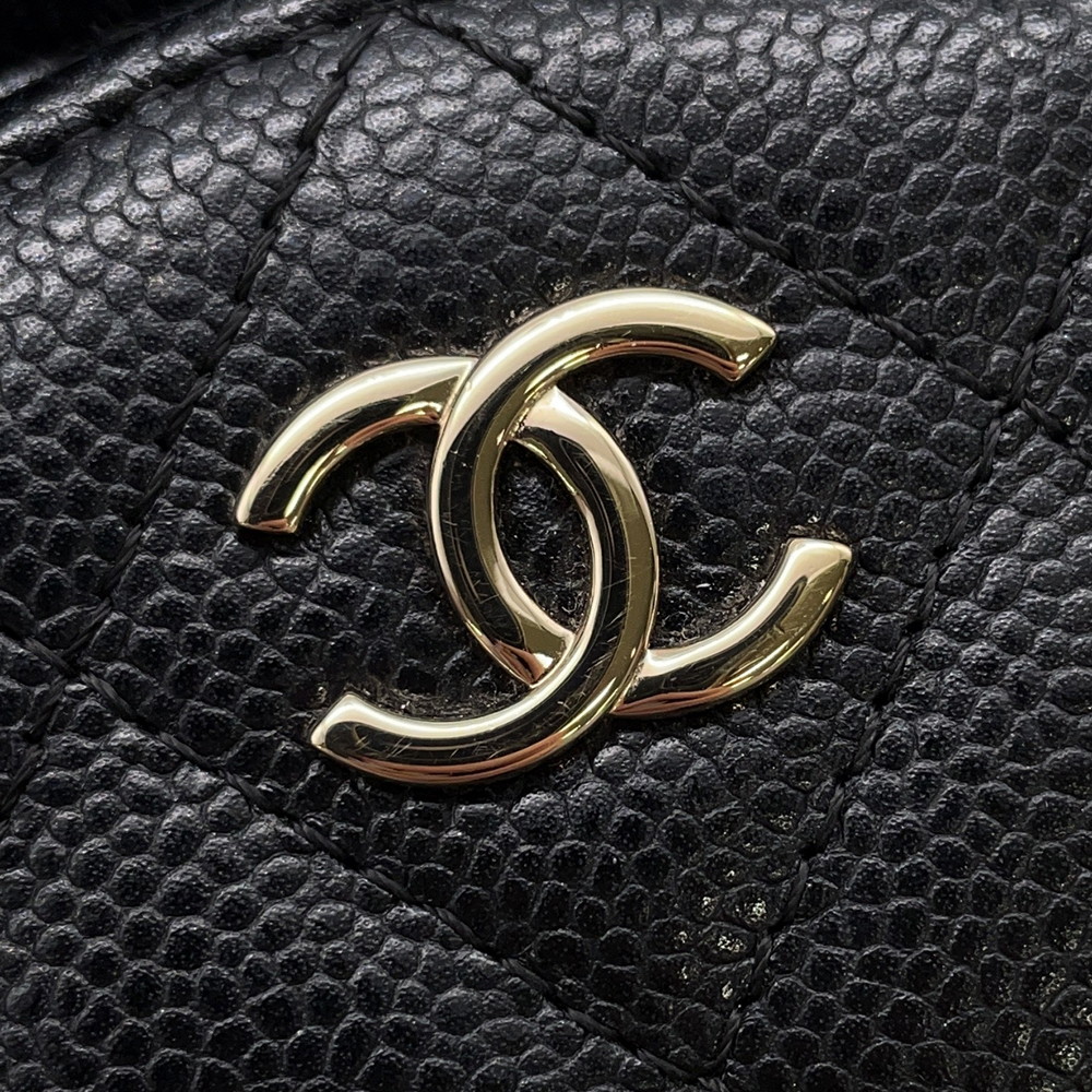 シャネル チェーンショルダーバッグ マトラッセ スモールヴァニティバッグ キャビアスキン AP2502 CHANEL 黒