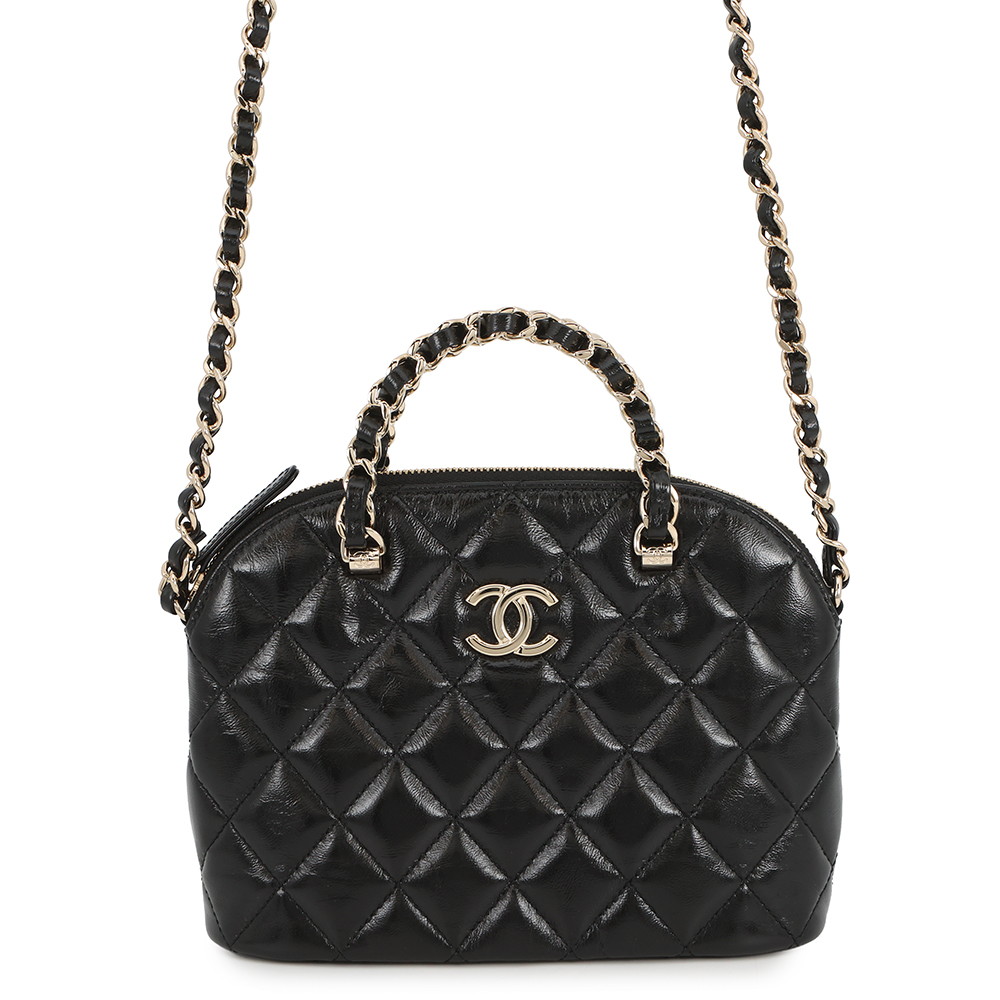 シャネル チェーンショルダーバッグ マトラッセ シャイニーラムスキン AS5130 CHANEL 2ｗay 黒