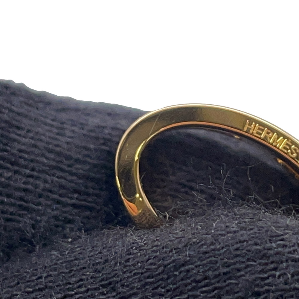 エルメス イヤーカフ ポップH ブラック/ゴールド金具 HERMES アクセサリー シングル 黒