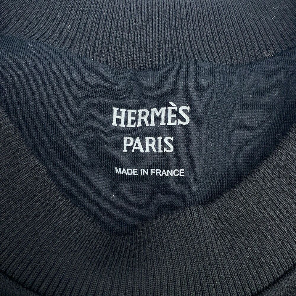 エルメス スウェット タックスウェットシャツ 刺繍入り レディースサイズ36 HERMES トップス 黒