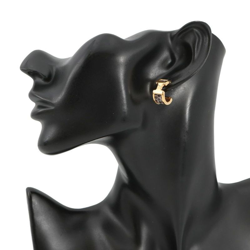 エルメス ピアス オランプPM オンブレ/ゴールド金具 リザード HERMES アクセサリー