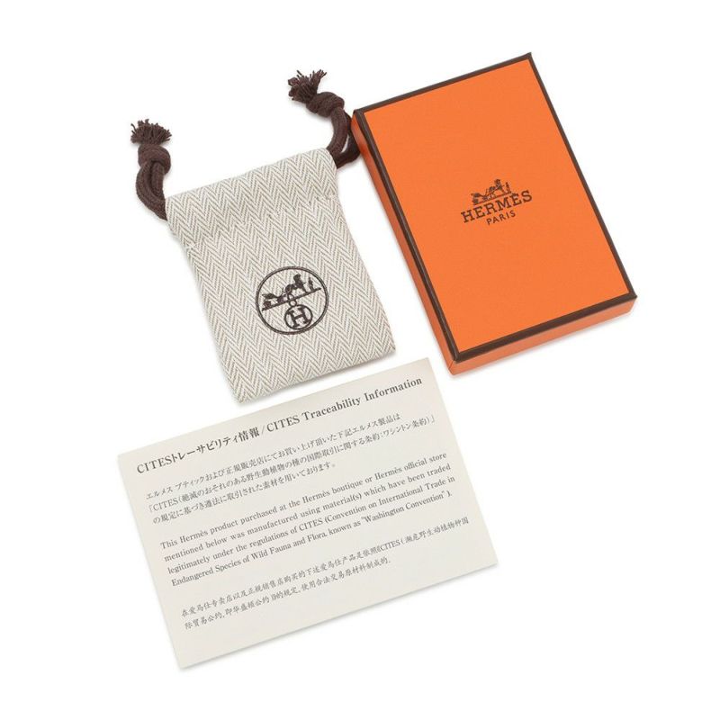 エルメス ピアス オランプPM オンブレ/ゴールド金具 リザード HERMES アクセサリー