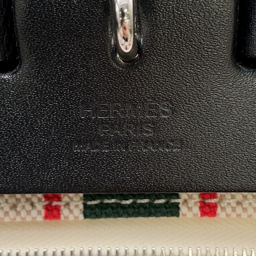 エルメス エールバッグジップPM ルトゥルネ ブラック/マルチカラー/シルバー金具 トワルアッシュ/ヴァッシュハンター W刻印 ２way 黒