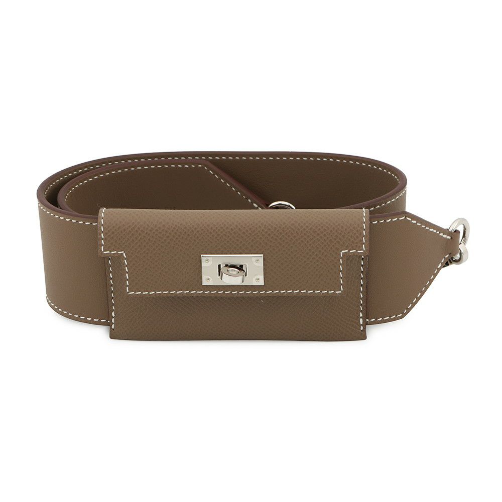 エルメス ショルダーストラップ バンドリエール ケリーポケット エトゥープ/シルバー金具 スイフト/エプソン B刻印