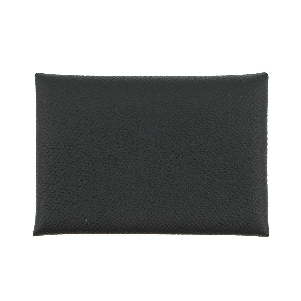 エルメス コインケース カルヴィ デュオ ブラック/シルバー金具 エプソン W刻印 財布 黒