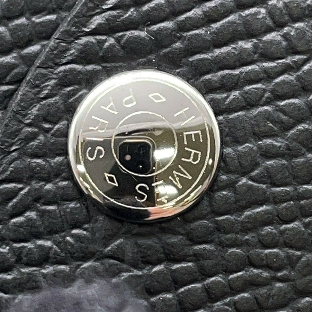 エルメス コインケース カルヴィ デュオ ブラック/シルバー金具 エプソン W刻印 財布 黒