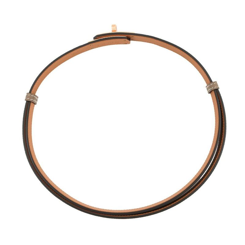 エルメス ケリーベルト エトゥープ/ピンクゴールド金具 エプソン B刻印 HERMES べルト