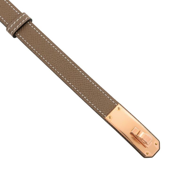 エルメス ケリーベルト エトゥープ/ピンクゴールド金具 エプソン B刻印 HERMES べルト