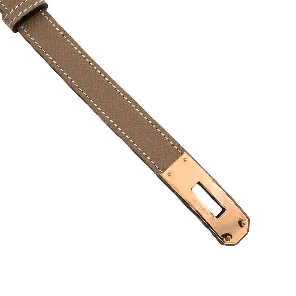 エルメス ケリーベルト エトゥープ/ピンクゴールド金具 エプソン B刻印 HERMES べルト