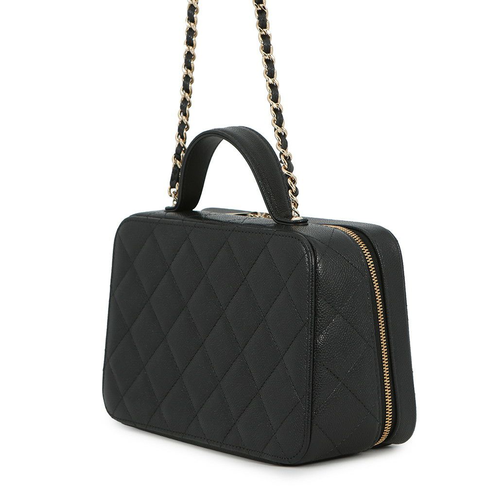 シャネル チェーンショルダーバッグ ココマーク マトラッセ バニティ キャビアスキン AP4778 CHANEL 黒