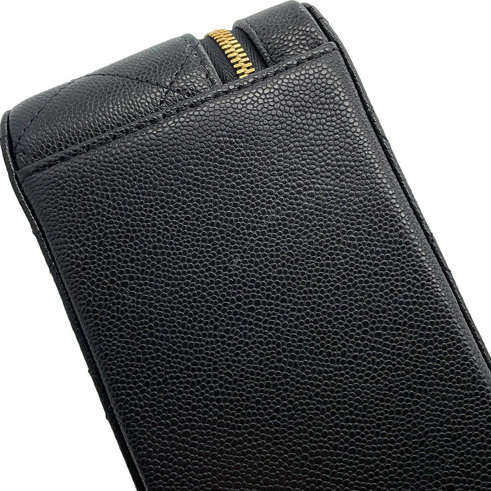 シャネル チェーンショルダーバッグ ココマーク マトラッセ バニティ キャビアスキン AP4778 CHANEL 黒